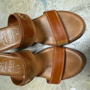 Italian Shoemakers Tan Leather Sandals